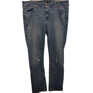 Levi's 526 Women's Size 16 Slender Straight Denim Blue Jeans‎ Distressed